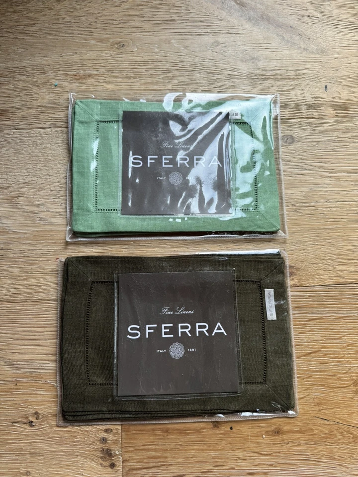 Servilletas de cóctel de lino puro de lujo SFERRA nuevas con etiquetas precio firme Foto 1 de 4