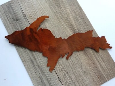 Arte de pared corte plasma Upper Peninsula of Michigan 13" x 7" cobre translúcido Foto 1 de 4