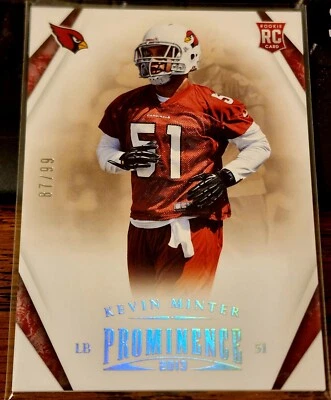 2013 Panini Prominence Platinum 87 /99 Kevin Minter #153 Rookie RC - Image 1 of 2