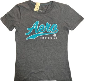 T-shirt manica corta nuova con etichetta Aeropostale donna Aero 1987 grafica classica crew XS - Foto 1 di 6