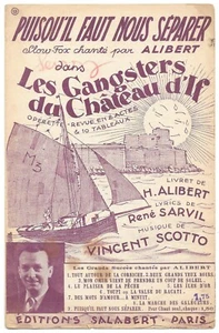 Puisqu'il faut nous séparer par ALIBERT Lyrics René SARVIL Musique SCOTTO 1936 - Picture 1 of 2