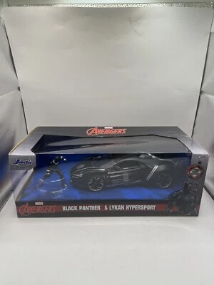 Jada 1/24 Diecast Marvel Avengers Black Panther & Lykan Hypersport - Image 1 of 4