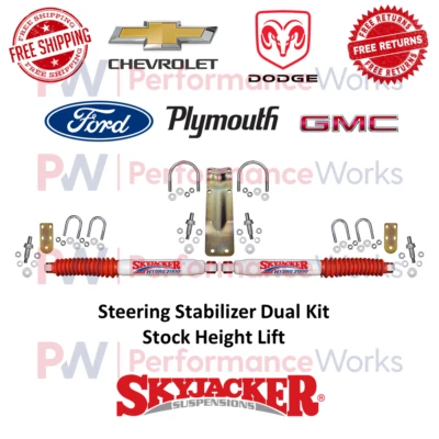 Skyjacker Steering Stabilizer Dual Kit For Ford, Plymouth, Dodge, Chevy, GMC 4WD - Image 1 of 4
