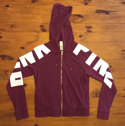 UNDERCOVER Giacca ROSA Victoria's Secret full zip taglia XS rossa scritta manica lunga cappuccio