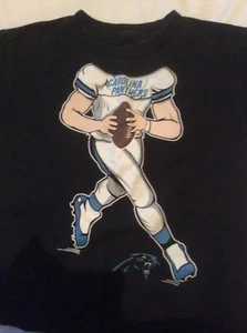 CAROLINA PANTHERS FOOTBALL BOYS SHORT SLEEVE BLACK T-SHIRT SIZE 5 USED - Picture 1 of 7