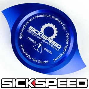 BLUE HIGH PERFORMANCE BILLET ALUMINUM RADIATOR PROTECTOR PRESSURE CAP COVER P4 - Picture 1 of 1