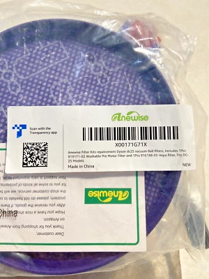 Filter Kit for Dyson DC25 Vacuum HEPA and Pre Motor Filter 916188-05, 919171-02 - Image 1 of 3