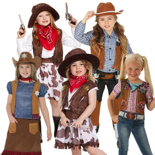 Kids Cowgirl Wild West Cowboy Fancy Dress Girls Book Week Costume Jessie Outfit  - Image 1 of 1