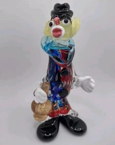 Vintage Venetian Art Glass Clown J.I.Co Hand Made Made In Italy Sticker 5.5" - Picture 1 of 12