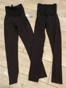 NWT (2) Motherhood Maternity Belly Support Black Everyday Leggings Sz S - Picture 1 of 4