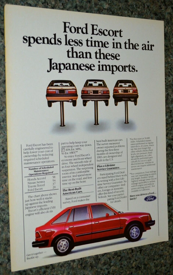 1985 Ford Escort Original Advertisement Ad Print-85 - Image 1 of 1