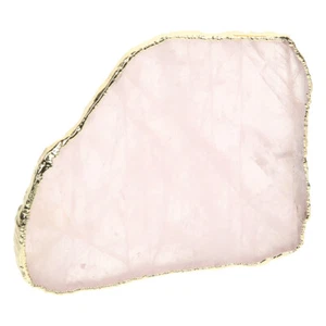 Getränke-Untersetzer, natürlicher rosa Kristall-Untersetzer, goldene Seite, - Bild 1 von 12