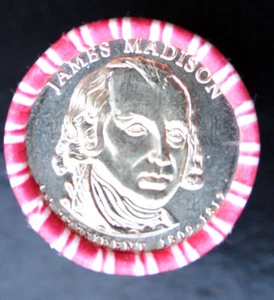 Presidential Dollar - James Madison ungeöffnete Rolle (25 Münzen) ~ Philadelphia Mint - Bild 1 von 8