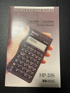 Manual For Hewlett-Packard HP-20S Calculator Original Vintage - Afbeelding 1 van 1
