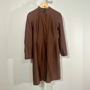 90’s Max Azria Collection 100% Silk Brown Pleated Coat Dress – medium - Picture 1 of 8
