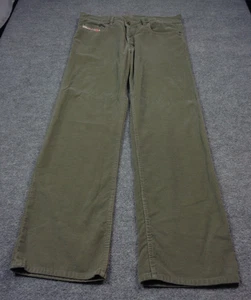 Pantalone vintage Diesel velluto a coste uomo 36x33 verde gamba dritta Made in Italy - Foto 1 di 16