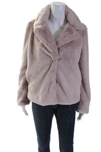 Odyn Womens Faux Fur Snap Closure Lined Coat Pink Size S - Picture 1 of 6