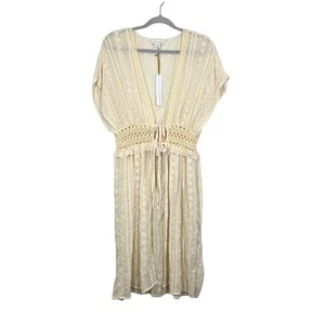 House of Harlow 1960 Crema Crochet Floral Boho Plumero Cubre Talla Única NUEVO - Imagen 1 de 10