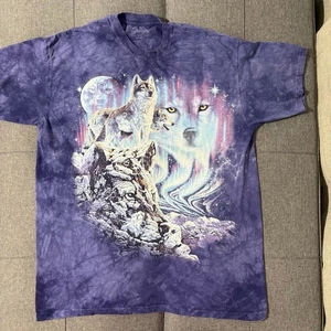 Vintage The Mountain Tshirt XL Purple Tie Die Wolf Pack Twilight Moon - Picture 1 of 5