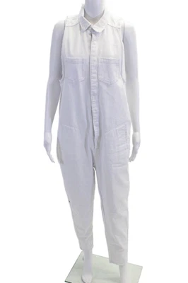 Mono blanco One X One cucharadita de algodón sin mangas con cierre a presión talla S Foto 1 de 4