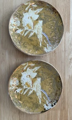 New Anthropologie SET OF 2 Mia Canape Plates Yellow - Image 1 of 2