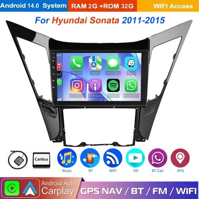 9" For Hyundai Sonata 2011-2015 Android 14 Car Stereo Radio GPS Navi WIFI Player - Image 1 of 4