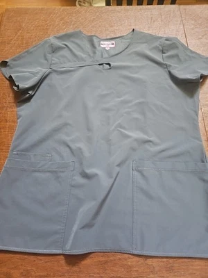 MED COUTURE 4 EVER FLEX Scrub Top Size 2XL- Pewter color Chest  - Image 1 of 4