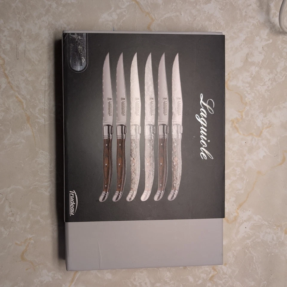 Trudeau Maison Laguiole 木质手柄牛排刀 6 件套棕色和灰色 — 第 1/4 张图片