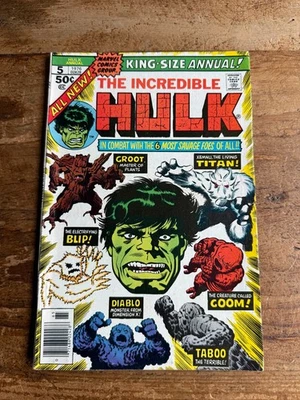 Incredible Hulk King-Size Annual #5 Marvel Comics 1976 2nd Appearance Groot E - Image 1 of 4