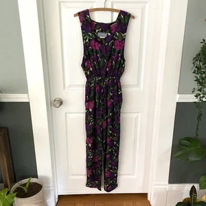 Vintage Carol Anderson Jumpsuit Sz 9/10 80s Floral Tropical Beachy Island USA - Picture 1 of 17