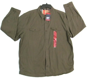 Lands End Flanell gefüttert Knopfleiste Hemd Jacke Taschen Herren Gr. XL Forest Moss - Bild 1 von 11