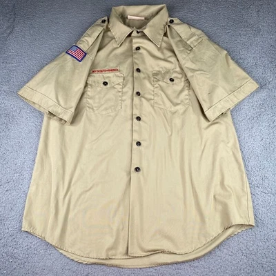 Camisa Uniforme Boy Scouts of America Para Hombres 2XL Beige Manga Corta BSA Hecha en EE. UU. Foto 1 de 4