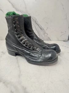 Antike viktorianische Damenstiefel aus Leder mit 11 Knöpfen – schwarz – Größe Small – um 1890 - Bild 1 von 9