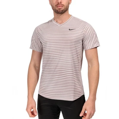 Camisa para hombre L grande Nike Court Victory tenis golf FD5390-019 rayas Dri-Fit Foto 1 de 4