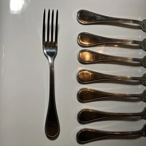 CHRISTOFLE FRANCE ACIER MIMOSA PERLE Stainless Dinner Fork 7.75” - 8 Available - Picture 1 of 6