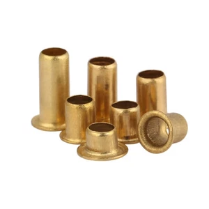 Brass Hollow Rivets Tubular Eyelet M0.9 M1.3 M1.5 M1.7 M2 M2.3 M2.5 M3 M4 M5 M6 - Picture 1 of 8