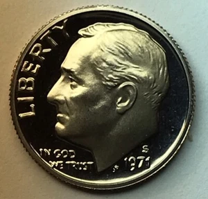 Moneda de diez centavos Roosevelt 1971-S Proof - Imagen 1 de 2