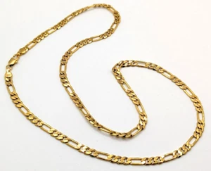 VTG JH Signed 23" Gold tone FIGARO Chain Necklace unisex men woman - Picture 1 of 5