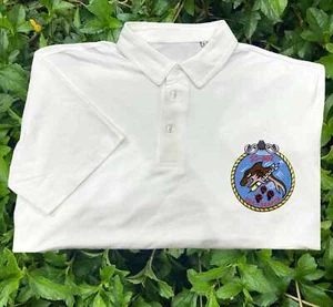 Ss 402 uss sea fox embroidered patch polo shirt - Picture 1 of 4