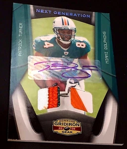 Patrick Turner 2009 Gridiron Gear RPA Dual Patch / Nike ? Auto RC /25 Dolphins - Picture 1 of 7