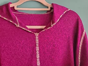 Pink purple djellaba robe hand embroidered From Morocco North AFRICA small - Picture 1 of 9