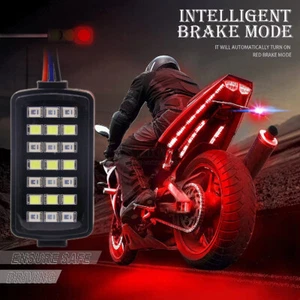 1X LED Motorcycle Car Warning Brake Tail Stop Strobe Flash Light Lamp DC 12V - Picture 1 of 9