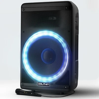 Altavoz de fiesta de alta potencia Dolphin - Sistema de sonido portátil y recargable bajos Foto 1 de 4