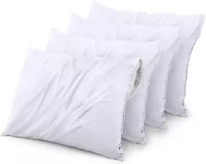 4 Pack Waterproof Pillow Protectors with Zipper King Size (White), Bed Bug Proof - Picture 1 of 6