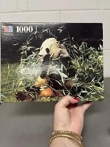 Vintage Unopened MB Puzzle Nature Giant Panda Bamboo 1000 Piece Puzzle 20"x26" - Picture 1 of 2