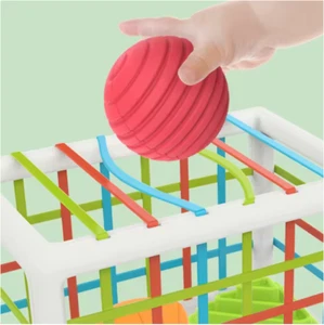 Montessori Colorful Shape Blocks Sorting Game Baby Motor Skill Tactile Learning - Picture 1 of 6