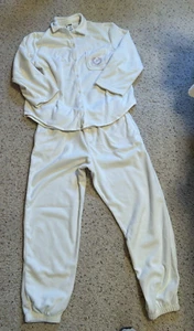 Victoria's Secret PINK Polar Fleece Jogger Pajama Set, Cream, L, EUC - Picture 1 of 4