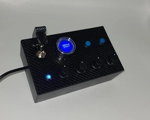 PC USB button Box 12 functions Blue back lit start sim racing - Picture 1 of 6