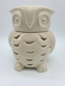 Rare 2005 Bath And Body Works Ceramic Owl Luminary Candle Holder 6.5"x6.5" - Picture 1 of 8
