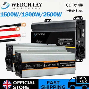 Power Inverter 3000W 3600W 5000W Pure Sine Wave 12V To 240V Converter LCD RV - Picture 1 of 32